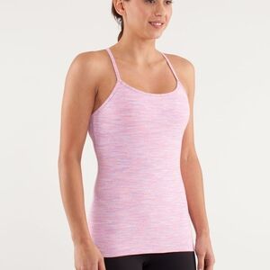 lululemon athletica Power Y Tank Pink, White & Yellow Striped Tank Size 12